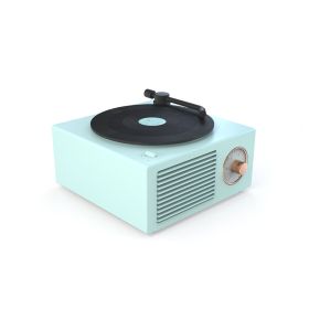 Wireless mini portable retro phonograph bluetooth speaker (Color: Blue)