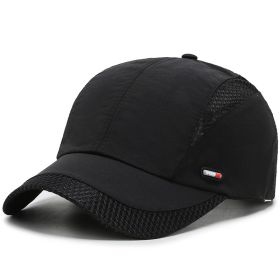 Outdoor Sports Quick-drying Mesh Baseballcap (Color: Black)