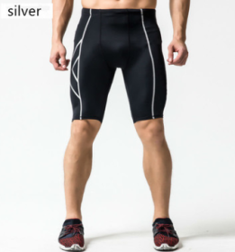 Quick-Drying Compression Shorts For Men (Option: L-Silver)