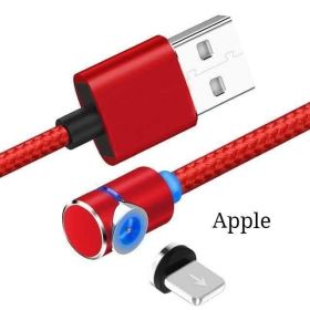 Magnetic Cable LED Magnet Charger Cable USB Cable & USB Type-C USB C (Option: Apple lightning-2m-Red)