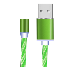 Compatible with Apple, Flowing Ligh Magnetic Streamer Data Line Cable for Iphone Android Typec (Option: Type c-Green 2pcs)