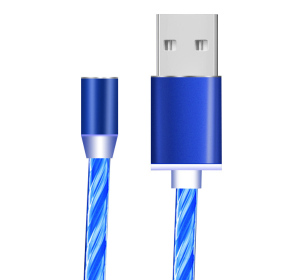 Compatible with Apple, Flowing Ligh Magnetic Streamer Data Line Cable for Iphone Android Typec (Option: Android-Blue 2pcs)