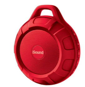 ISOUNd Outdoor Waterproof Bluetooth Speaker, Wireless Portable Mini Shower Travel Speaker With Subwoofer, Enhanced Bass, Built In Mic For Sp (Color: Red)