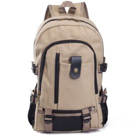 Men's Backpacks Canvas Backpack Student Bags (Option: Light Khaki)